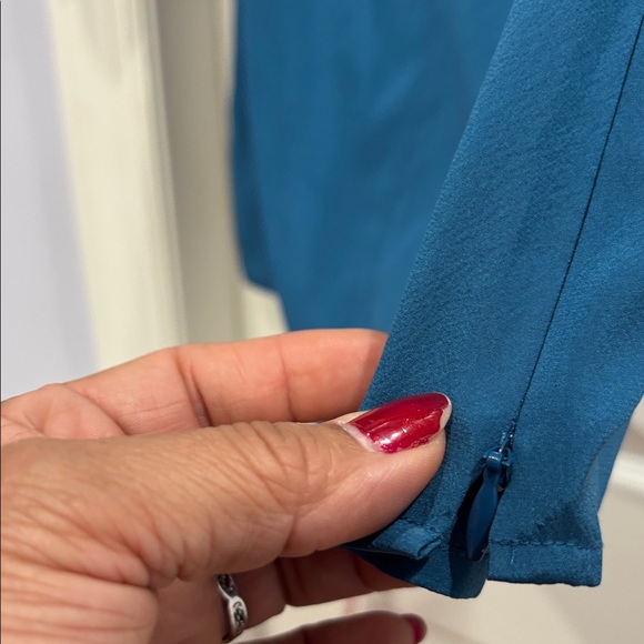 Ann Taylor Blue Gathered Sleeve Blouse - Picture 6 of 6